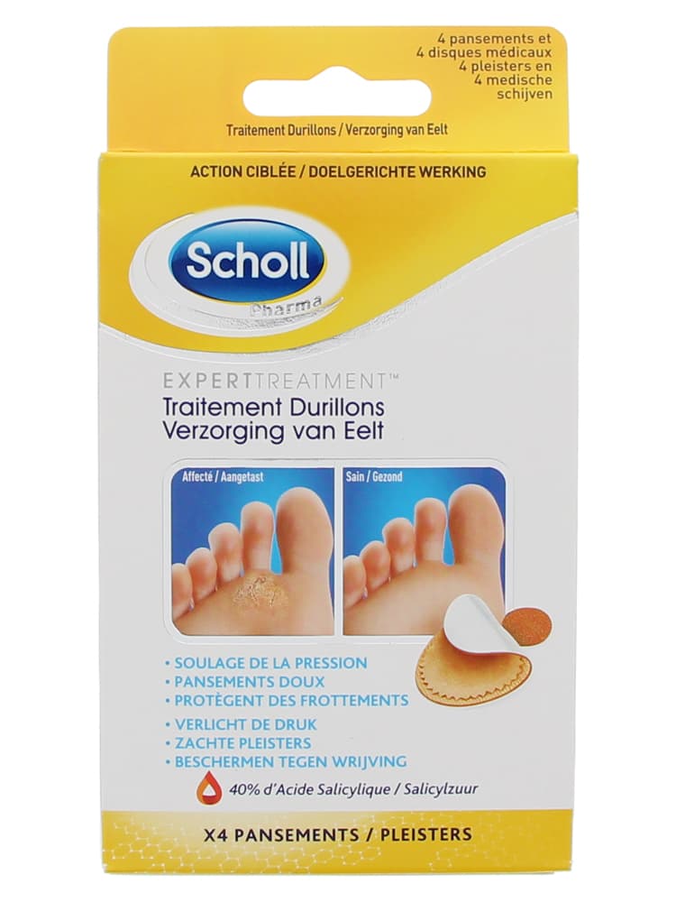 Scholl Durillons 4 Pansements et 4 Disques Médicaux