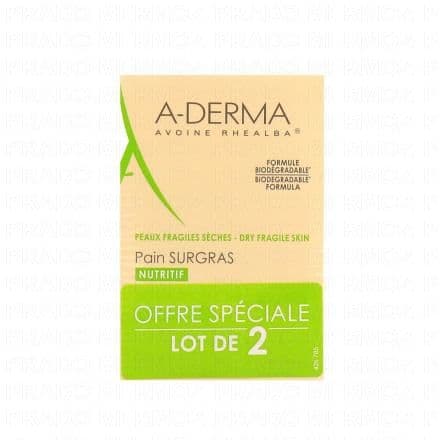 A-DERMA Les indispensables - Pain surgras lot 2* 100g