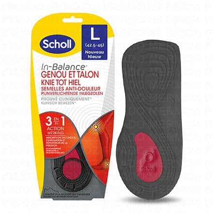 SCHOLL In-Balance - Semelles anti douleur genou et talon taille 42,5/45